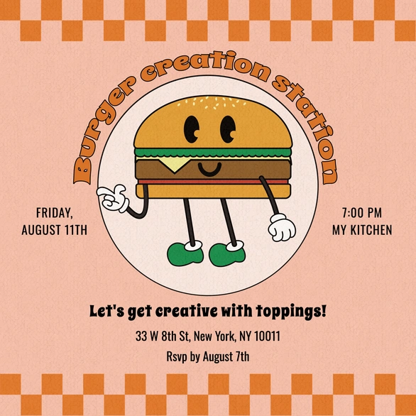 Burger event invitation