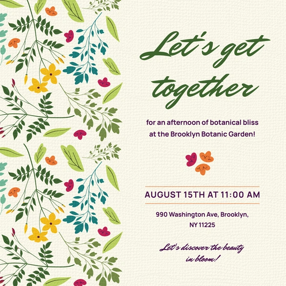 Invitation to a garden event