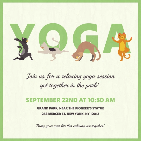 Yoga session in the park