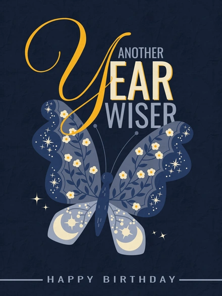Birthday Card with Butterfly Design