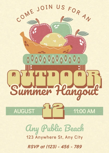 Invitation to a beach hangout event