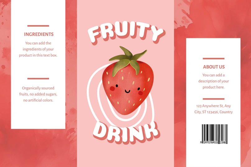 Fruity Drink Product Label