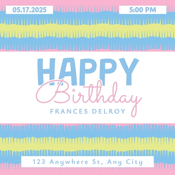 Birthday Invitation for Frances Delroy