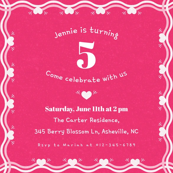Jennie's 5th Birthday