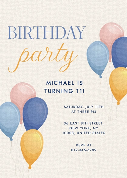 Birthday party invitation