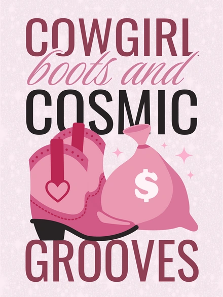 Cowgirl boots and cosmic theme