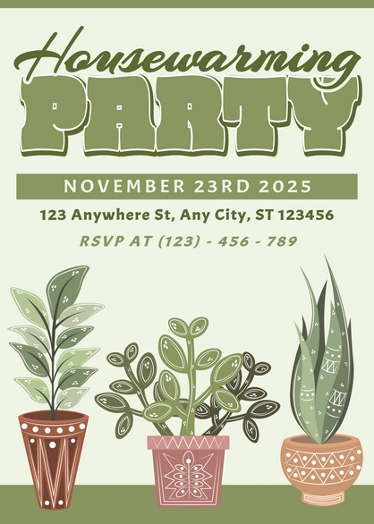 Invitation for a housewarming party