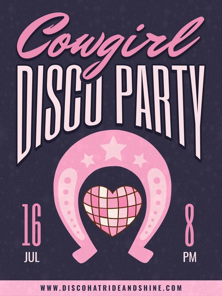 Cowgirl Disco Party Invitation