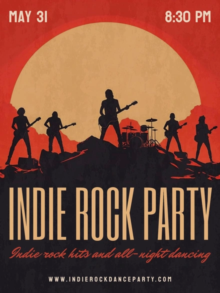 Indie rock band party advertisement