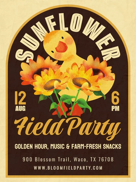 Sunflower Field Party Invitation