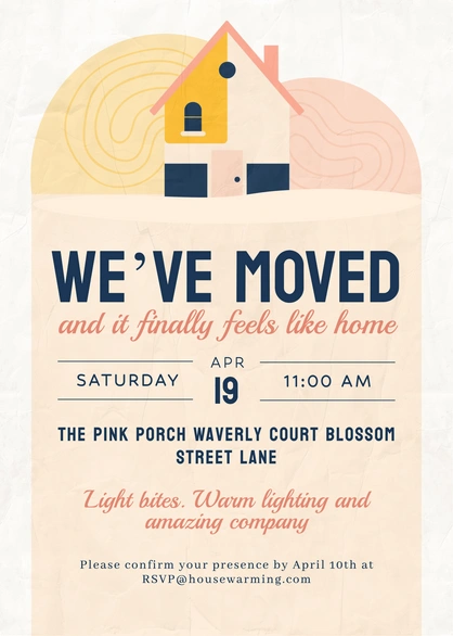 Housewarming announcement and invitation