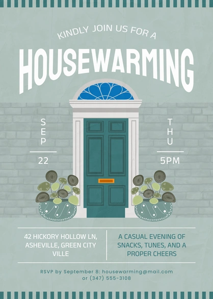 Invitation for a housewarming event