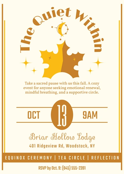 Event invitation for a fall mindfulness gathering