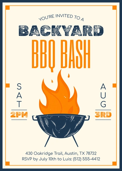 Invitation to a BBQ event