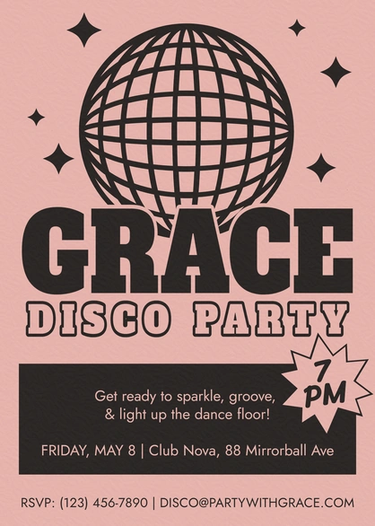 Disco Party Invitation