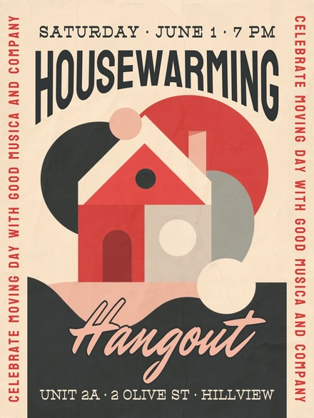 Invitation to a housewarming event