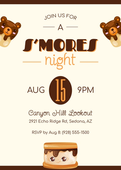 S'mores Night Party Invitation