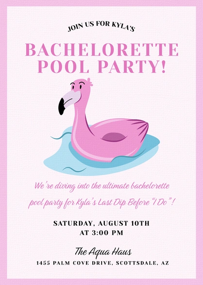 Invitation to a Bachelorette Pool Party