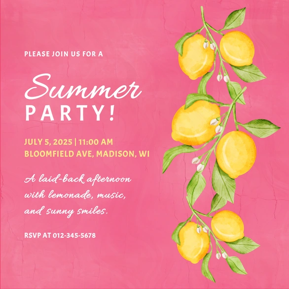 Summer party details