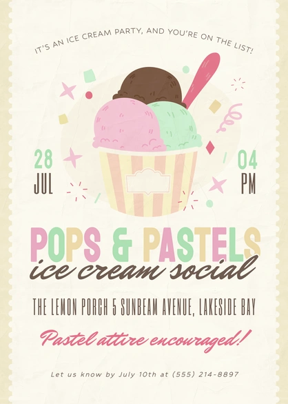Ice Cream Social Invitation