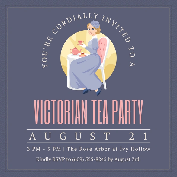 Victorian Tea Party Event Invite