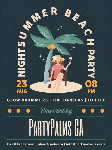 Advertisement for a beach party event