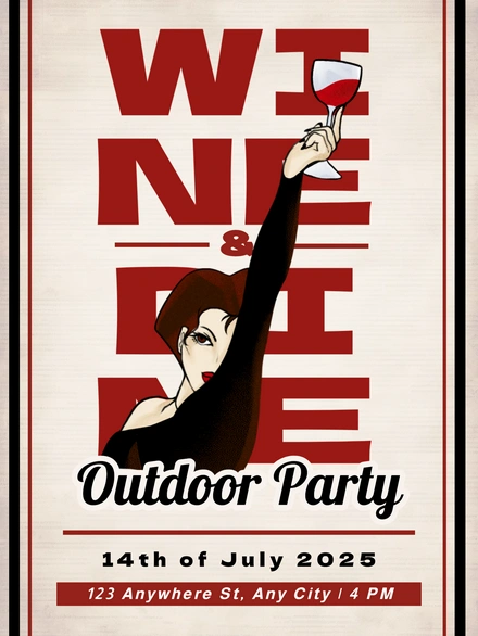 Wine and Dine Event Invitation