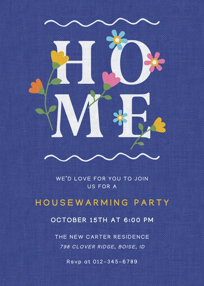 Invitation to a housewarming party