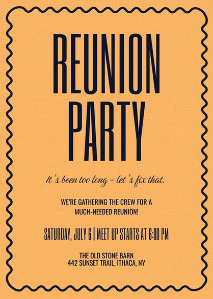 Reunion Party Announcement