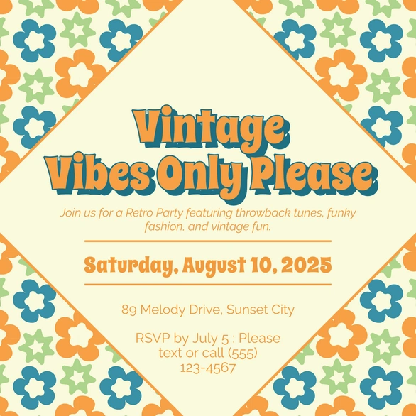 Retro Party Invitation
