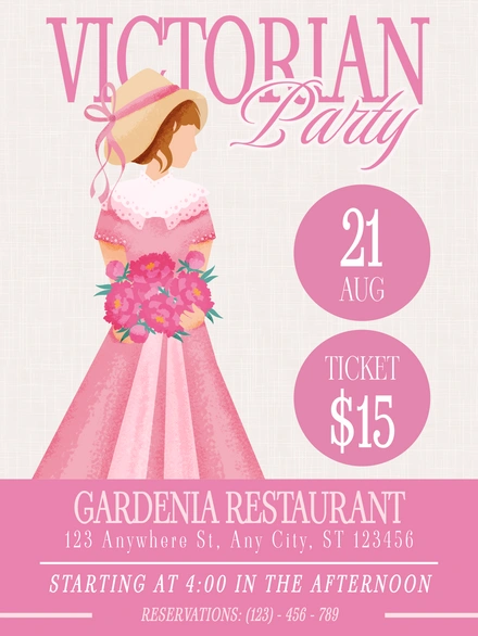 Victorian-themed party invitation
