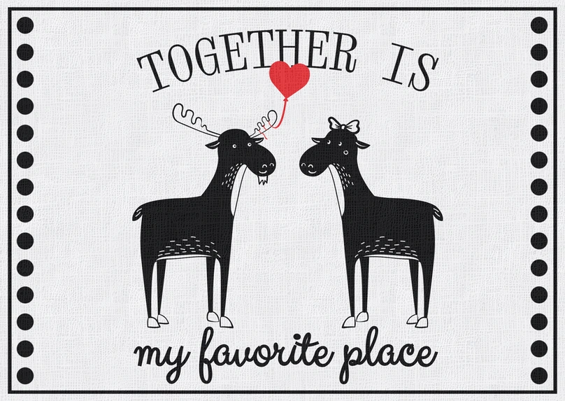 Two animals with a heart balloon
