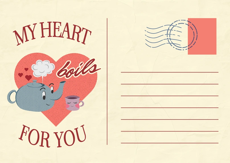 Expressing affection with a playful illustration
