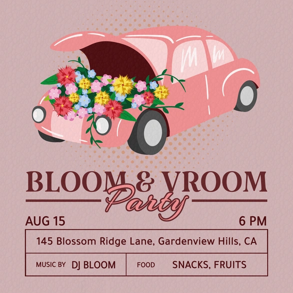 Floral Car Themed Party