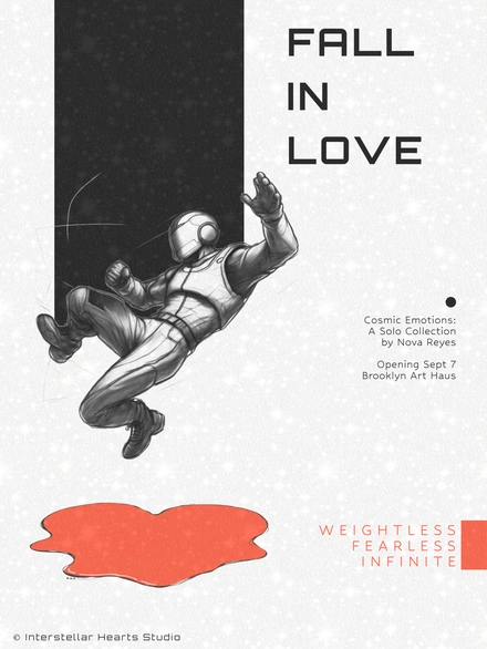 Astronaut in space with artistic elements