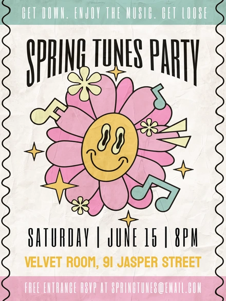 Spring Tunes Party Invitation