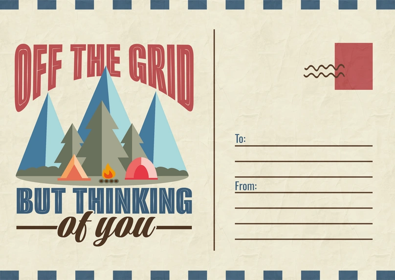 Camping Themed Postcard