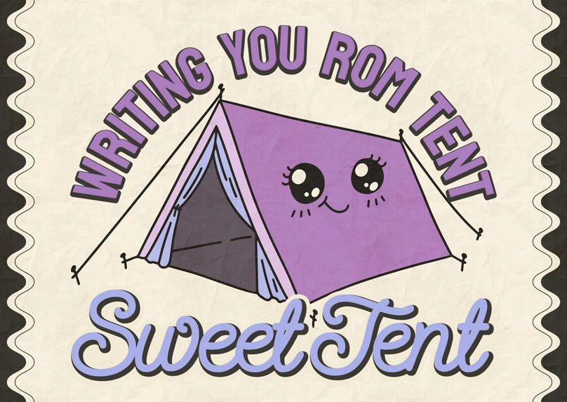 A cute, illustrated tent