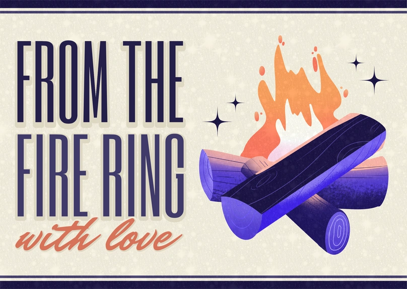 Fire and Logs Illustration