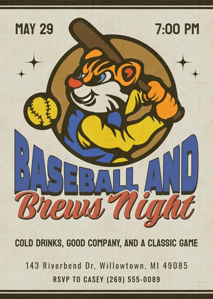 Baseball Event Invitation