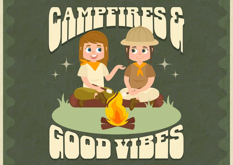 Camping adventure illustration