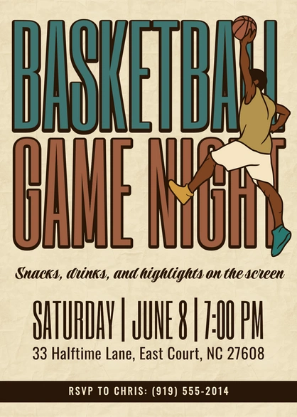 Basketball Game Night Invitation