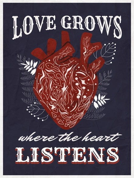 Heart illustration with quote