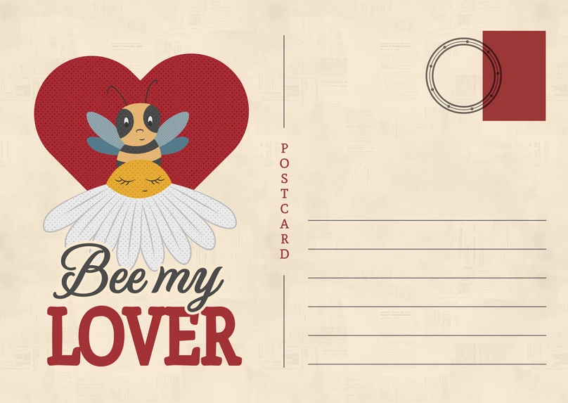 Love-themed postcard