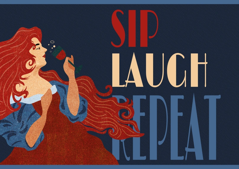 Woman sipping wine
