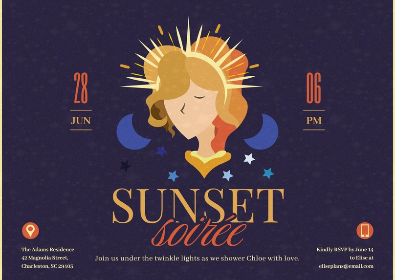 Invitation to a sunset party