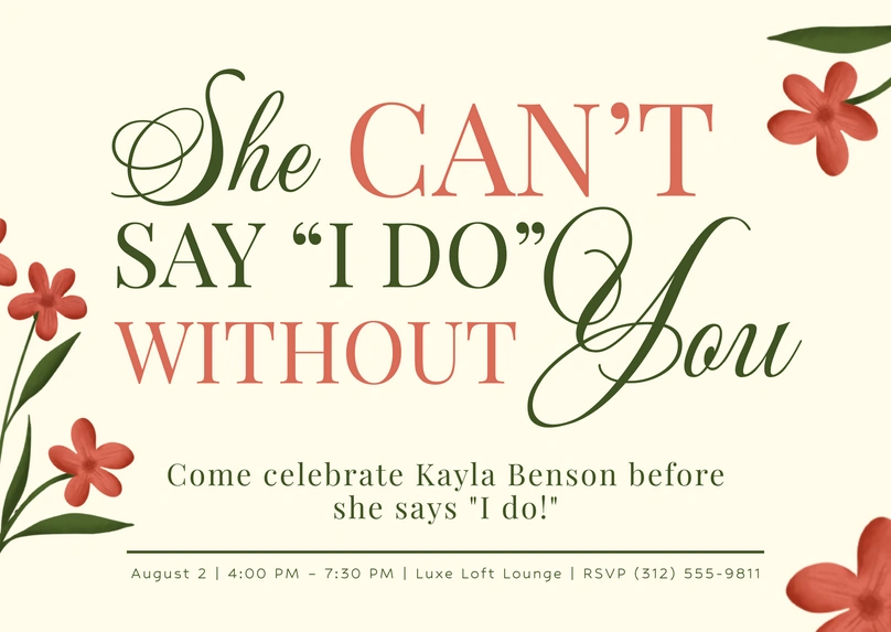 Invitation to a pre-wedding event