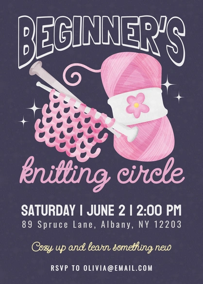 Knitting Event Invitation
