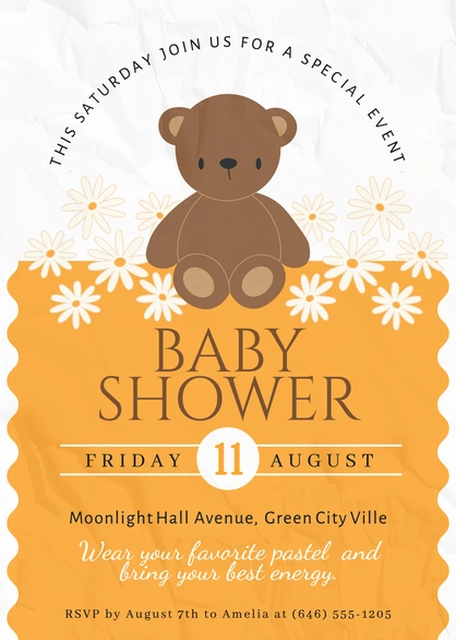 Invitation for a baby shower event