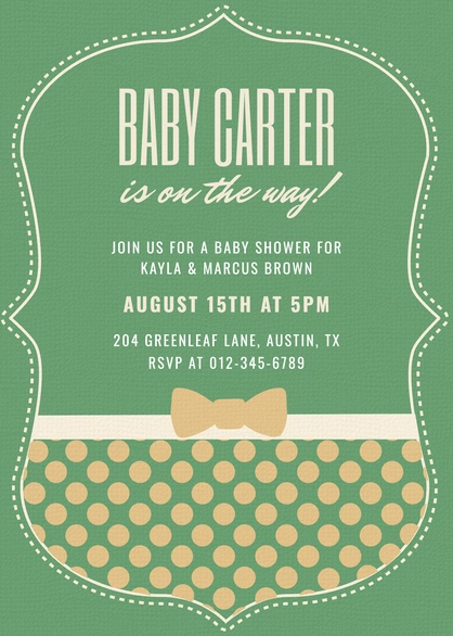 Baby Shower Invitation for Baby Carter